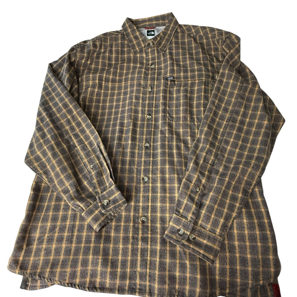 The North Face Brown/Orange Button Up Medium